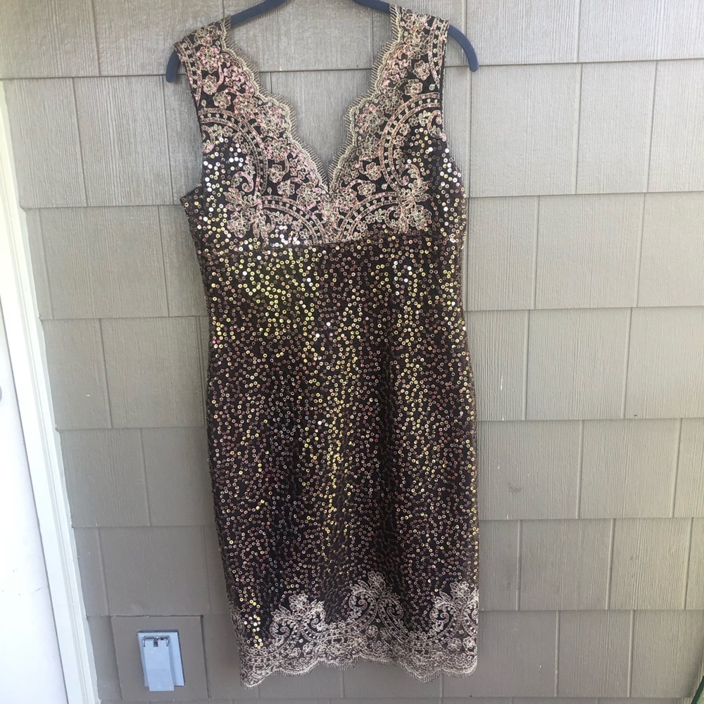 Petrovitch & Robinson Silk Sequin Cocktail Dress